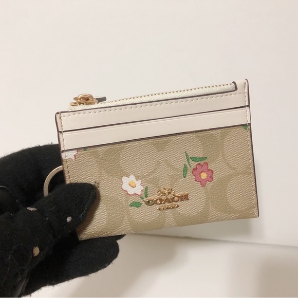 🌸New Coach Mini Skinny Floral Print Card Holder I’d Case With Box - Picture 2 of 6